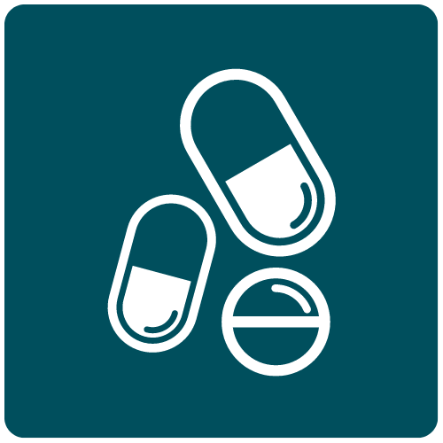 made changes to medical drugs icon showing outlines of three pills and drugs on a dark background