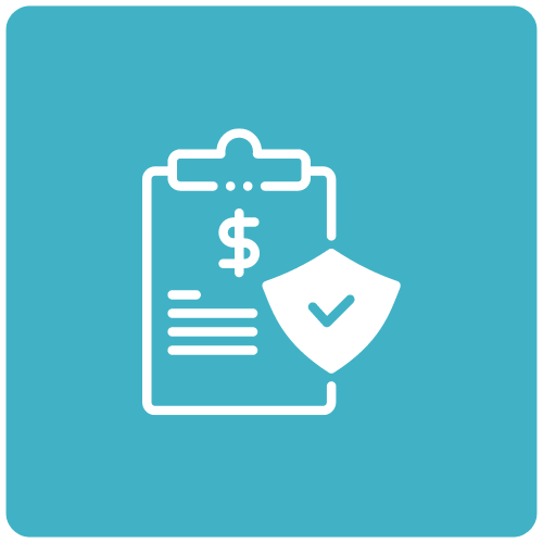 trouble playing medical bills icon clipboard with medical bill on a teal background. cost of case medical bills in the US