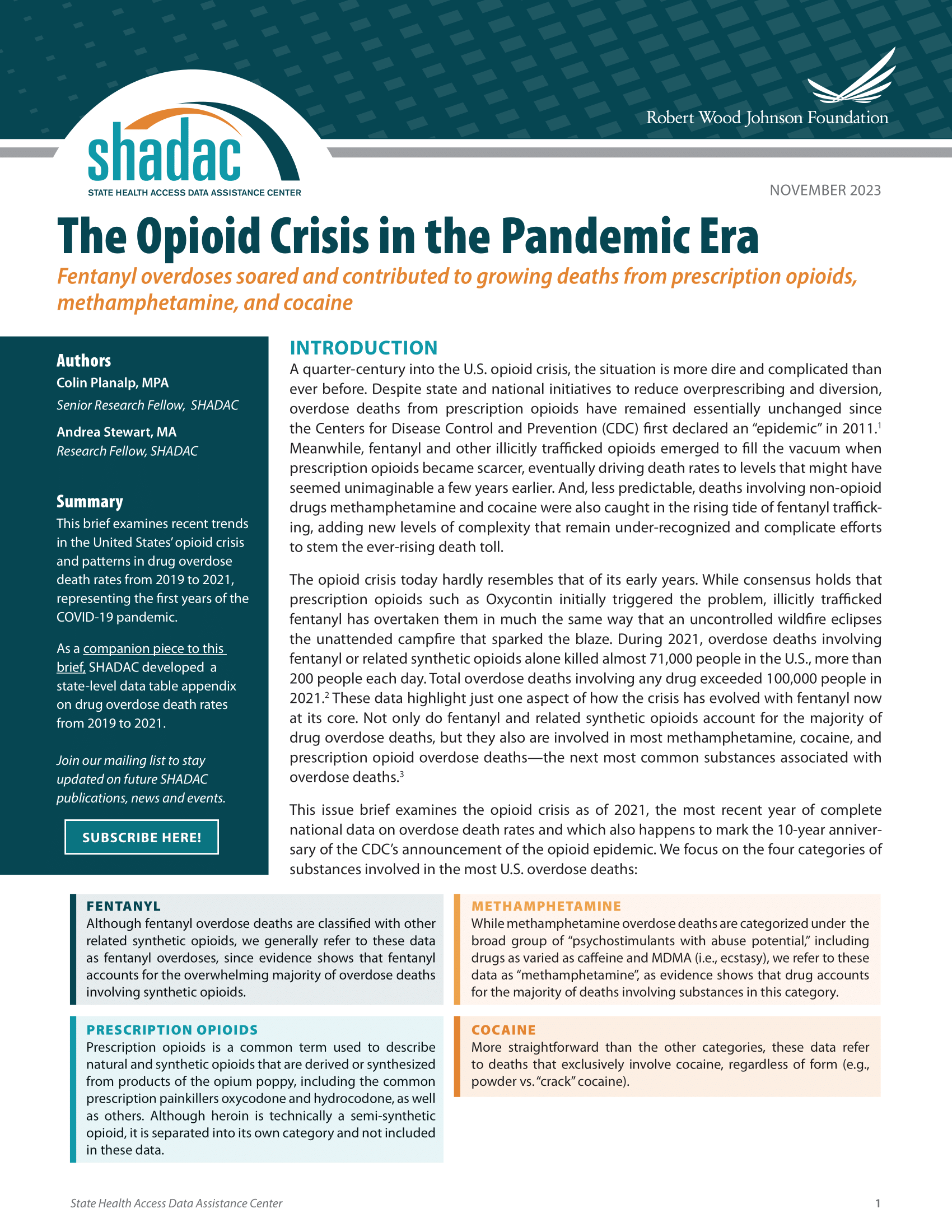 opioid crisis in the pandemic era brief cover page