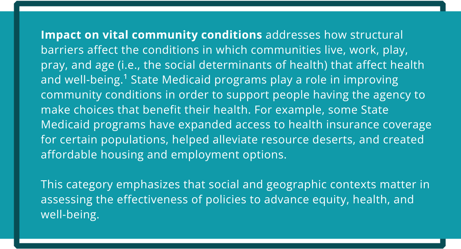 vital community conditions definitions in white text on a teal box